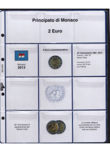2013 Master phil foglio e tasche per il 2 euro Monaco 20 anniv. Nazioni Unite 